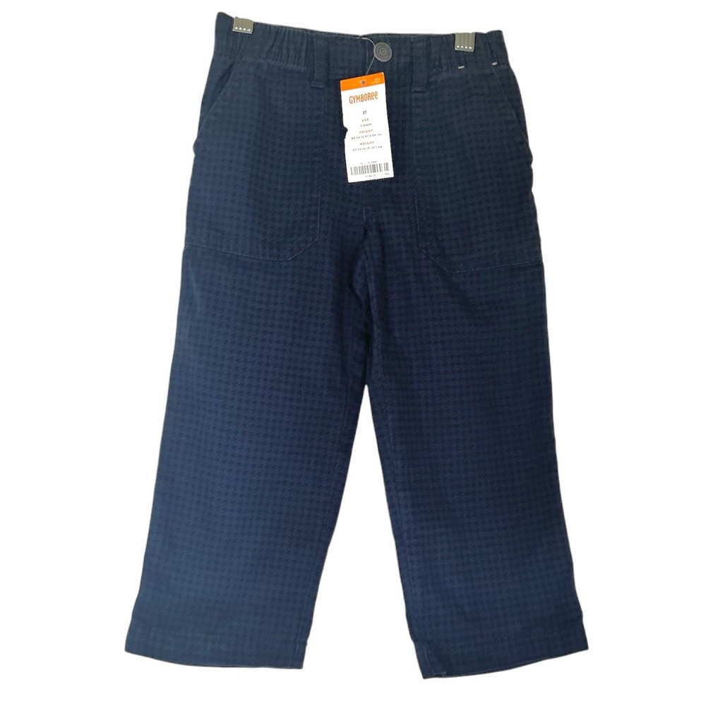 NWT Gymboree Navy Blue Houndstooth Print Pants Trousers Toddler Boy Size 3T